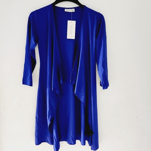 NWT MASAI COPENHAGEN ibone open cardigan, clematis blue - Picture 1 of 8
